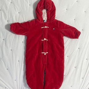 Tommy Hilfiger Baby. One piece zip-up for cold weather. Bunted. Fine Corduroy.